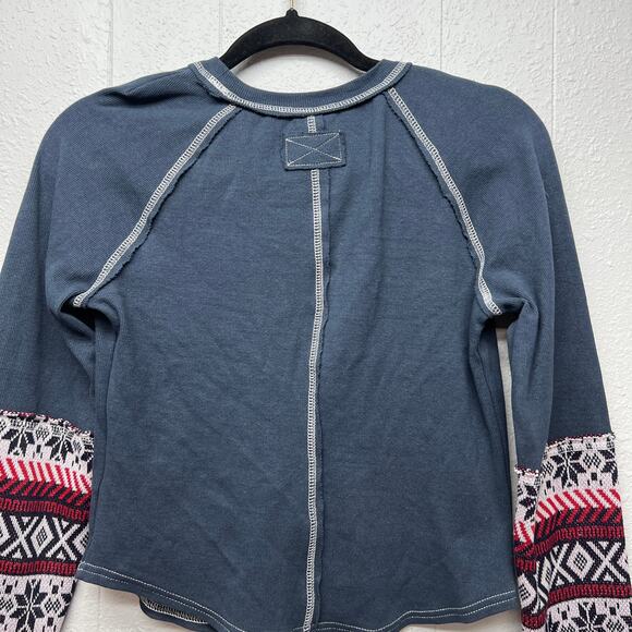 Tribal Aztec Womens Cropped Sweater Small Stretch Cotton Boho Festival Western - Picture 5 of 8